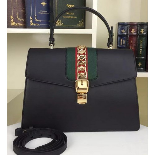 Gucci Sylvie Bőr Válltáska 421665 Fekete