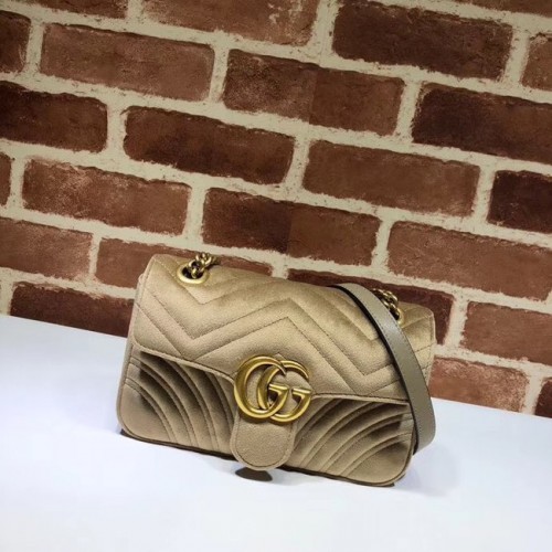 Gucci Bársony GG Válltáska 446744 Khaki