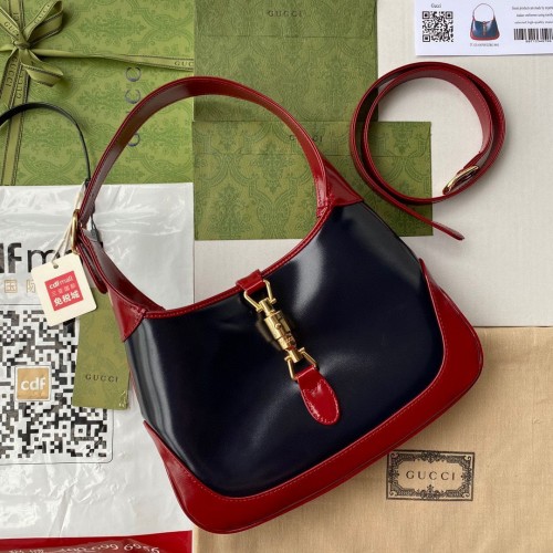 Gucci Vintage Jackie 1961 Eredeti Bőr Hobótáska 636706 Fekete Borszínű