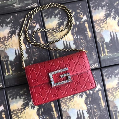 Gucci bőr válltáska négyzet alakú G 544242 piros