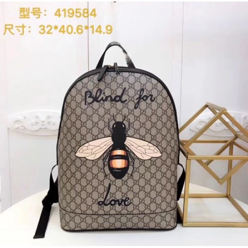Gucci Méhmintás GG Supreme Hátizsák 419584 Barna