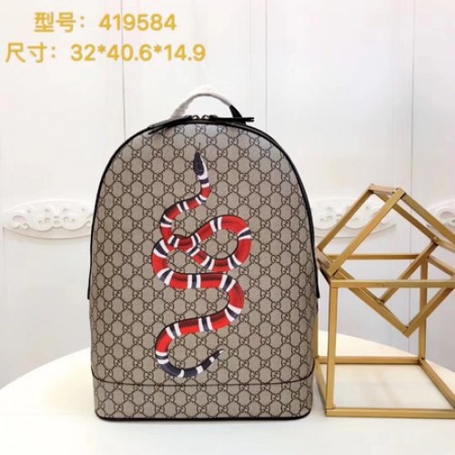 Gucci Kingsnake Print GG Supreme Hátizsák 419584 Barna