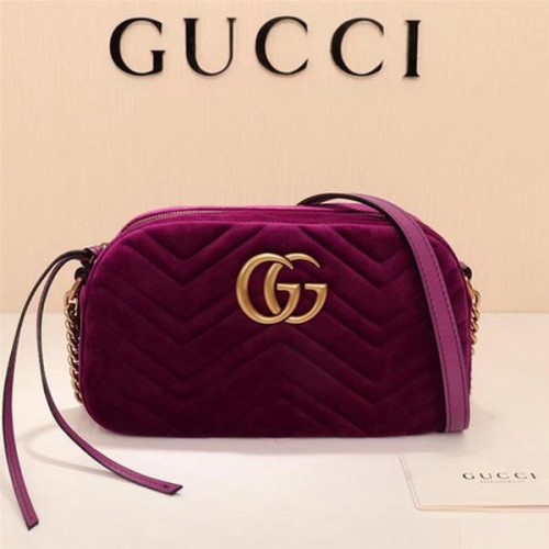 Gucci GG Marmont Matelasse Bársony Válltáska 447632 Lila