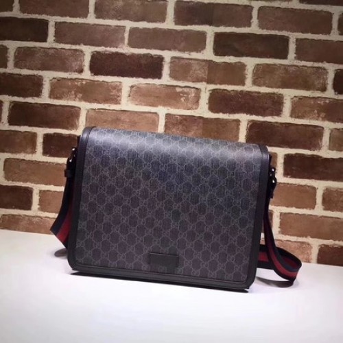 Gucci Eredeti GG Vászon Messenger Táska 475432 Fekete