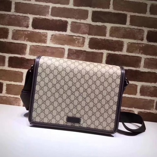 Gucci Eredeti GG Vászon Messenger Táska 475432 Barna