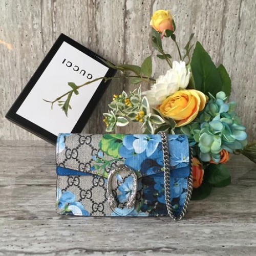 Gucci Dionysus GG Blooms Szuper Mini Táska 476432 Kék