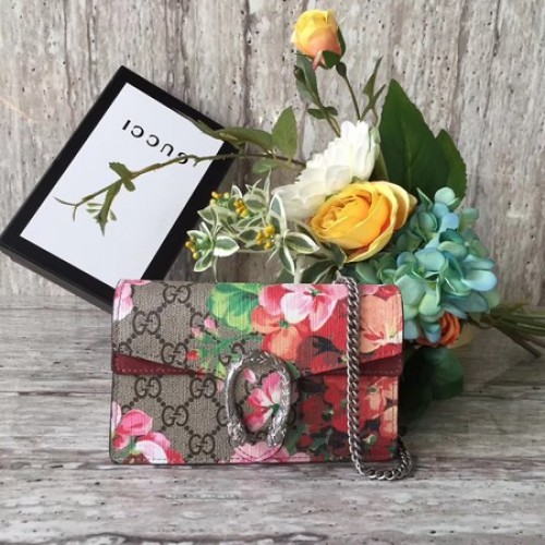 Gucci Dionysus GG Blooms Szuper Mini Táska 476432 Piros
