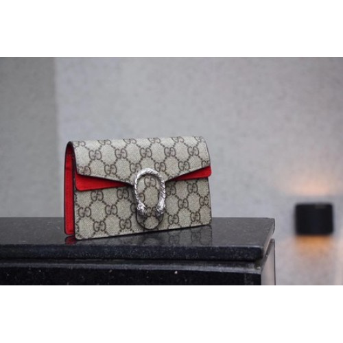 Gucci Dionysus GG Supreme Szuper Mini Táska 476432 Piros