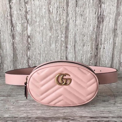 Gucci GG Marmont bőr övtáska 476434 rózsaszín