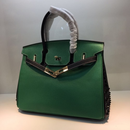 HERMES Birkin 35cm-es borjúbőr táska 17823 zöld
