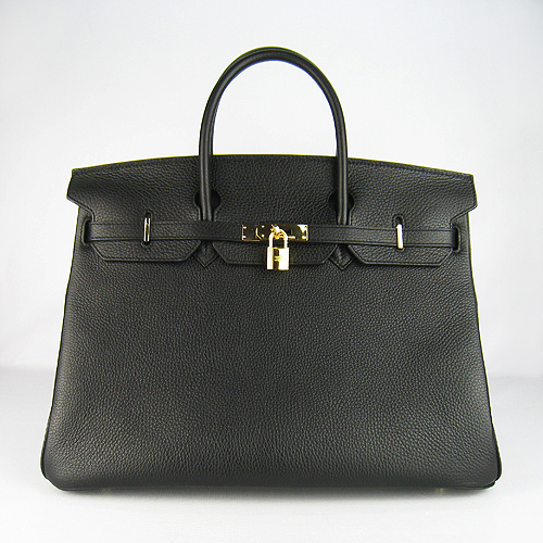 Hermès Birkin 40CM Togo Táska Fekete 6099 Arany