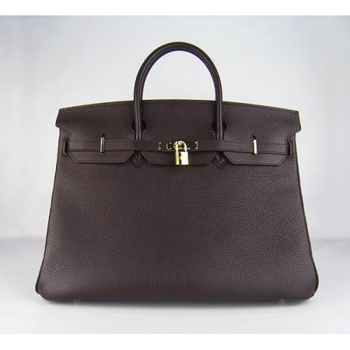 Hermès Birkin 40CM Togo Táska Sötét Kávébab 6099 Arany