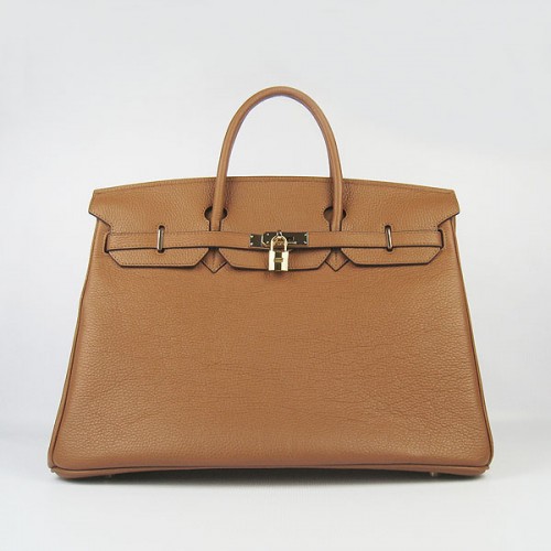 Hermès Birkin 40CM Togo Kézitáska Világos Kávébab 6099 Arany