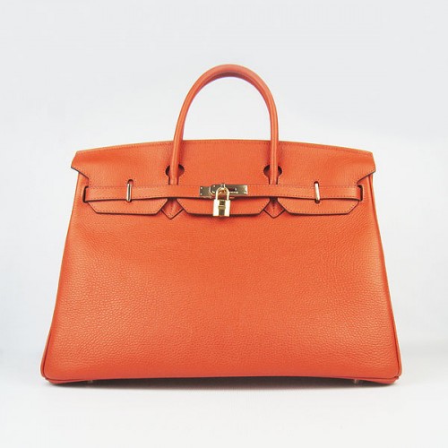 Hermès Birkin 40CM Togo Táska Narancssárga 6099 Arany