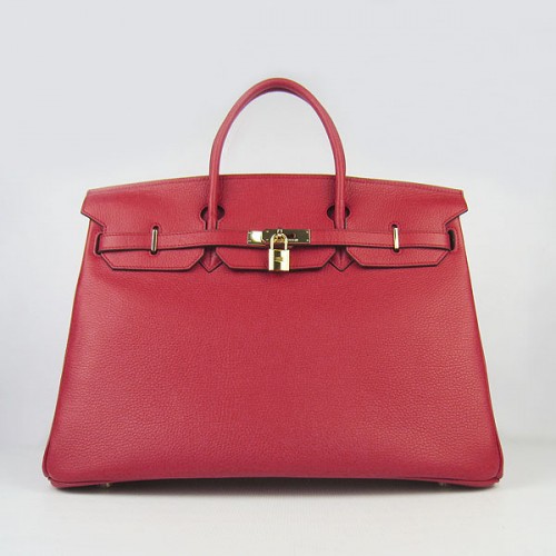 Hermès Birkin 40CM Togo Táska Piros 6099 Arany