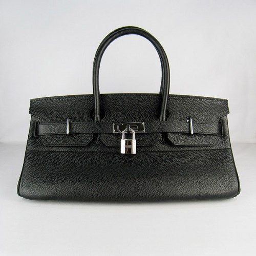 Hermès Birkin 6109 Togo Bőr Táska Fekete 42cm Ezüst