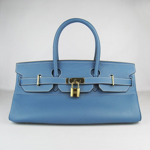 Hermès Birkin 6109 Togo Bőr Táska Kék 42cm Ezüst