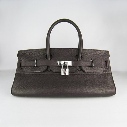 Hermès Birkin 6109 Togo Bőr Táska Sötét Kávébab 42cm Ezüst