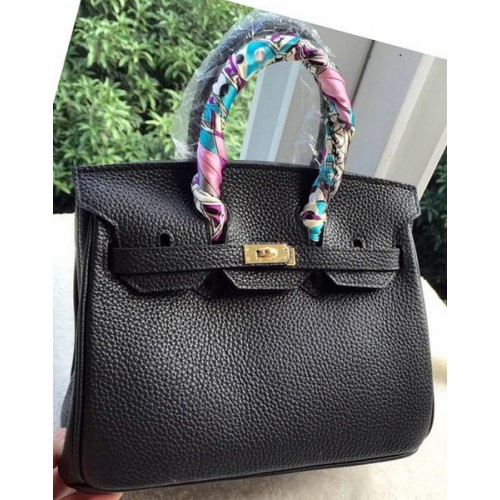 Hermès Birkin 25cm Táska Licsi Bőr H25T Fekete