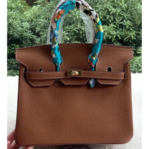 Hermès Birkin 25cm Táska Licsi Bőr H25T Barna