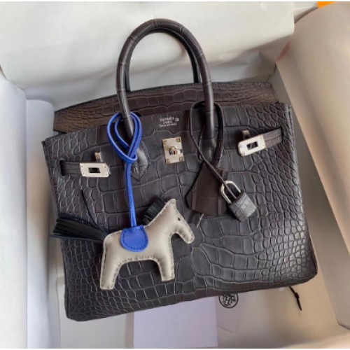 Hermès Birkin 25CM Táska Eredeti Krokodilbőr H25TCO Szürke