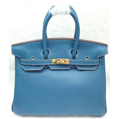 Hermès Birkin 25CM Táska Eredeti Bőr H25T Kék