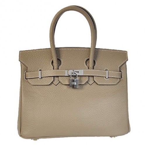 Hermès Birkin 25CM Togo Bőr Szállít Táska Sötétszürke Ezüst