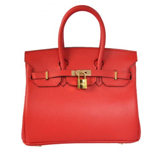 Hermès Birkin 25cm Togo Bőr Táska Piros Godlen