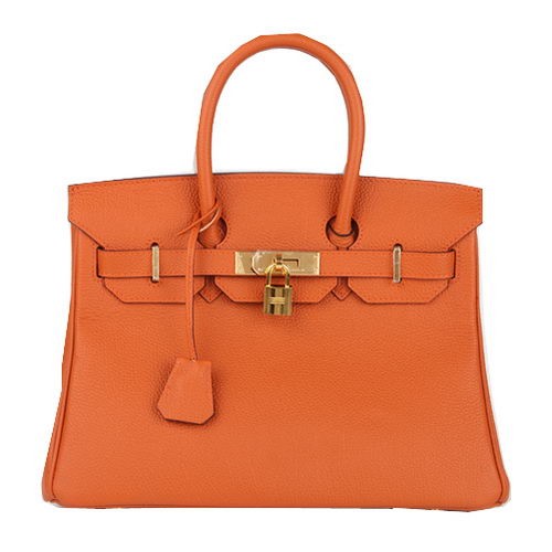 Hermès Birkin 30cm Szállít Táska Narancssárga Eredeti Bőr H30 Arany