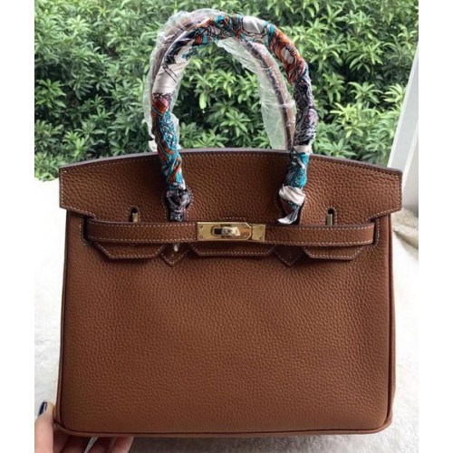 Hermès Birkin 30cm Szállít Táska Barna Borjúbőr BK30 Arany