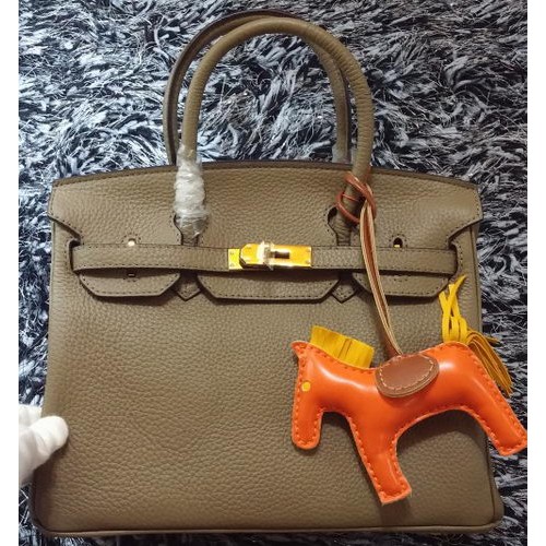 Hermès Birkin 30cm Szállít Táska Licsi Bőr H30LI Khaki