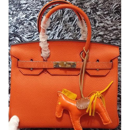Hermès Birkin 30cm Szállít Táska Licsi Bőr H30LI Narancssárga