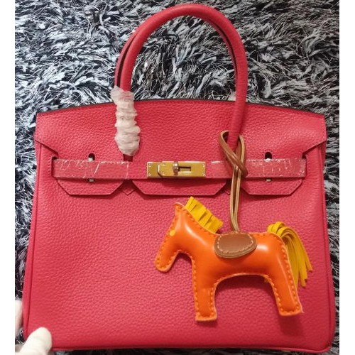 Hermès Birkin 30cm-es Licsi Bőr Szállít Táska H30LI Rózsaszín