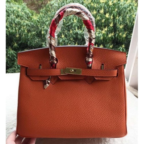 Hermès Birkin 30cm Szállít Táska Narancssárga Borjúbőr BK30 Arany
