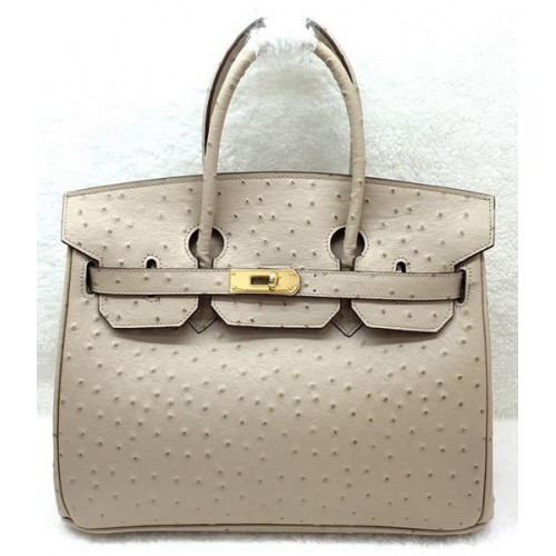 Hermès Birkin 30cm Szállít Táska Strucc Bőr H30LI Barackszínű