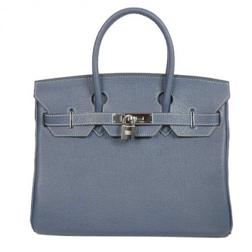 Hermès Birkin 30cm Szállít Táska Sima Togo Bőr Sötétkék