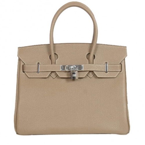 Hermès Birkin 30cm Szállít Táska Sima Togo Bőr Sötétszürke
