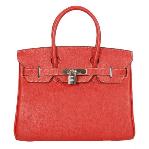 Hermès Birkin 30cm Szállít Táska Sima Togo Bőr Piros