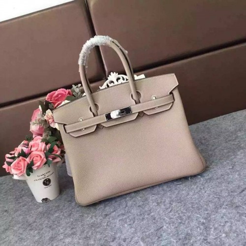 Hermès Birkin 35CM 30CM Szemcsés Bőr Táska H35H30 Szürke