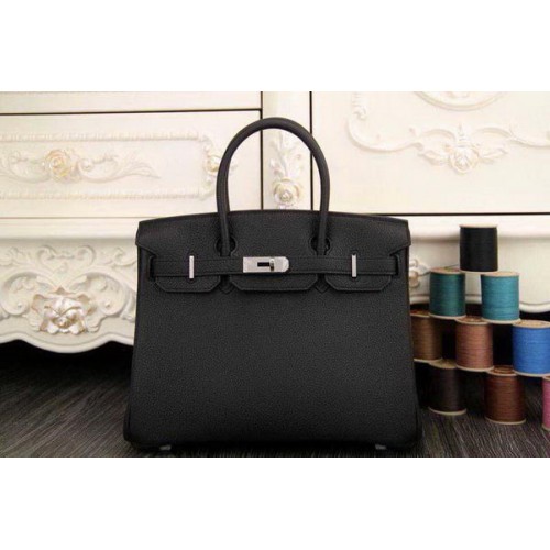 Hermès Birkin 35CM 30CM Szállítótáska Eredeti Bőr HB35O Fekete