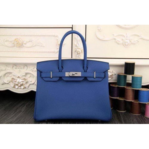 Hermès Birkin 35CM 30CM Szállítótáska Eredeti Bőr HB35O Kék