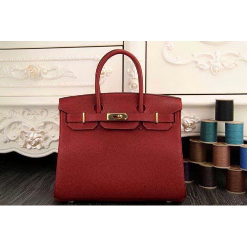 Hermès Birkin 35CM 30CM Szállítótáska Eredeti Bőr HB35O Bordó