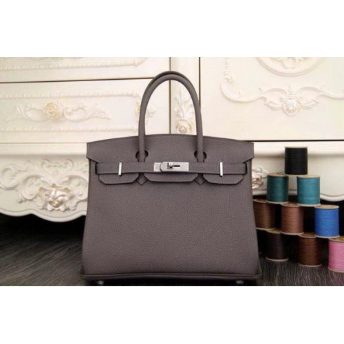 Hermès Birkin 35CM 30CM Szállítótáska Eredeti Bőr HB35O Szürke