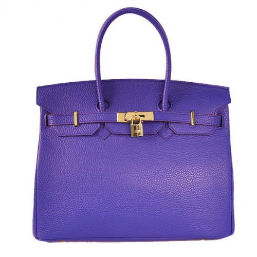 Hermès Birkin 35cm Togo Bőr Szállít Táska Kék Arany