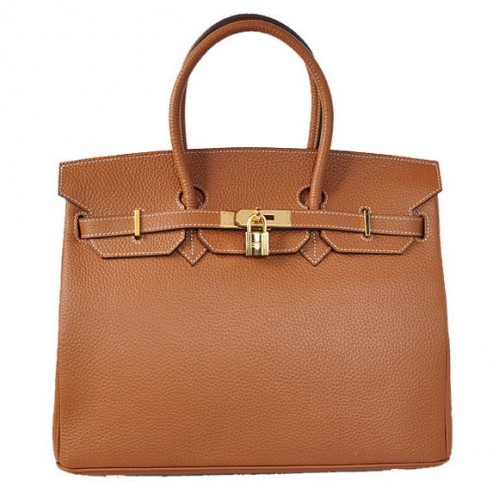Hermès Birkin 35cm Togo Bőr Szállít Táska Sötét Oceer Arany