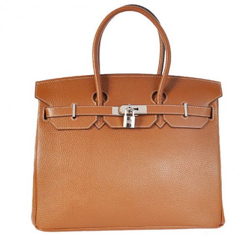 Hermès Birkin 35cm Togo Bőr Szállít Táska Sötét Oceer Ezüst