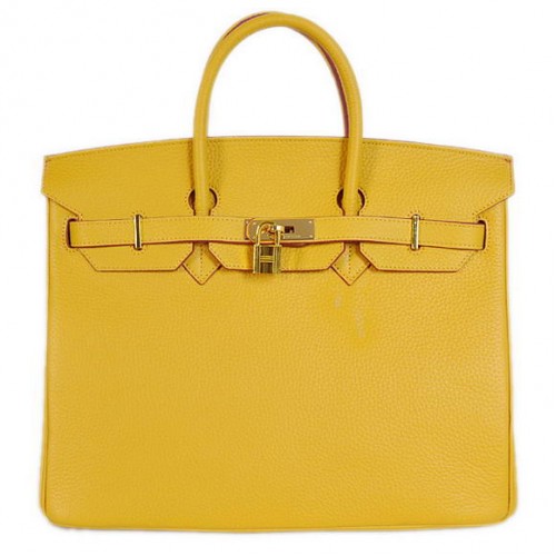 Hermes Birkin 35cm Szállít Táskák Togo Bőr Sárga Arany