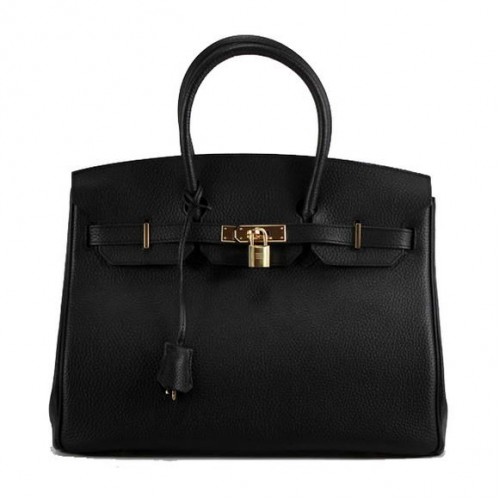 Hermès Birkin 35CM Togo Bőr Kézitáska 6089 Fekete Arany
