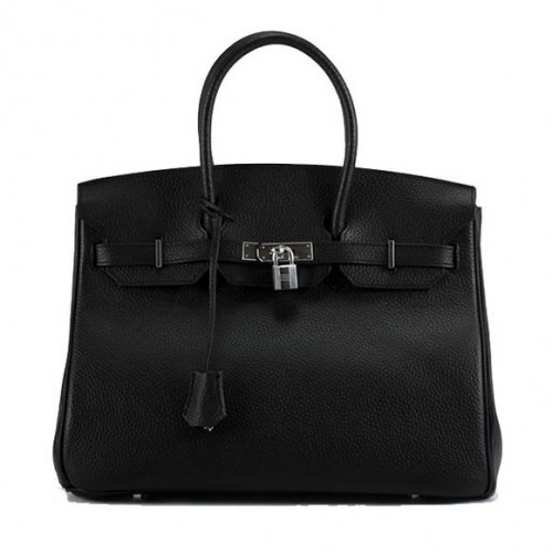 Hermès Birkin 35CM Togo Bőr Kézitáska 6089 Fekete Ezüst