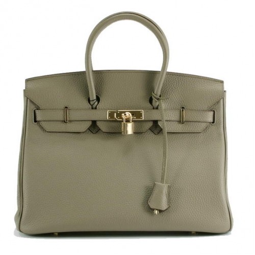 Hermès Birkin 35CM Togo Bőr Kézitáska 6089 Sötétszürke Arany